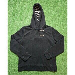 LRL Lauren Jeans Co Hoodie Buckle Pullover Striped Hood (Women's L)